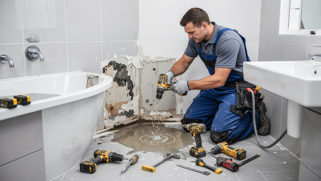 Bathroom Water Damage Repair